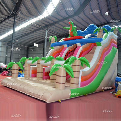 Équipement de divertissement pour les fêtes de famille Impression numérique Dinosaure Slide Château gonflable