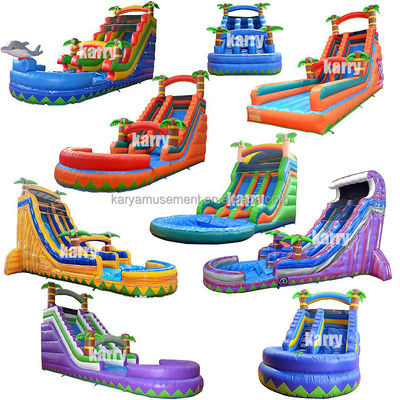 Taille personnalisée Glissière gonflable à eau avec enfants Jouer à la piscine Sauter Glissières d'eau PVC mieux
