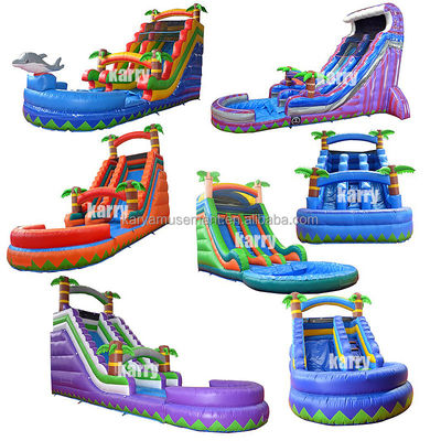 Taille personnalisée Glissière gonflable à eau avec enfants Jouer à la piscine Sauter Glissières d'eau PVC mieux