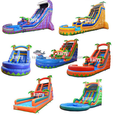Taille personnalisée Glissière gonflable à eau avec enfants Jouer à la piscine Sauter Glissières d'eau PVC mieux