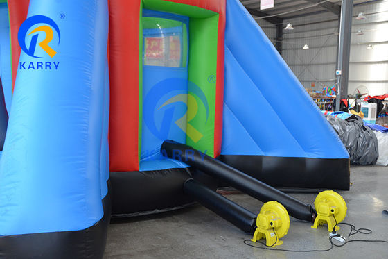 Logo personnalisé Imprimé en PVC Inflatable Rocket Airborne Jeu d'aventure pour enfants et adultes