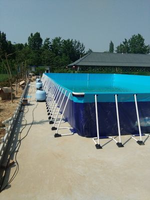 Piscine à cadre mental rectangulaire avec logo d'impression numérique 0.9 mm Matériau en PVC