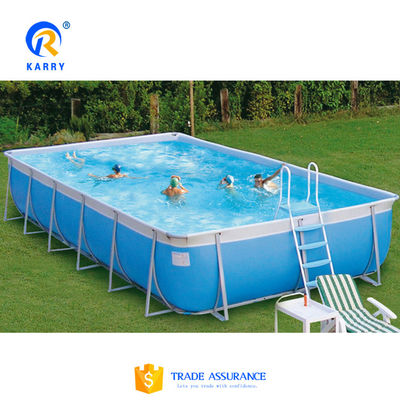 Piscine à cadre mental rectangulaire avec logo d'impression numérique 0.9 mm Matériau en PVC