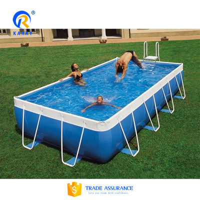 Piscine à cadre mental rectangulaire avec logo d'impression numérique 0.9 mm Matériau en PVC