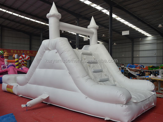 Glissière gonflable à château combinée à gaz Glissière blanche avec souffleur C/E ou U/L Standard