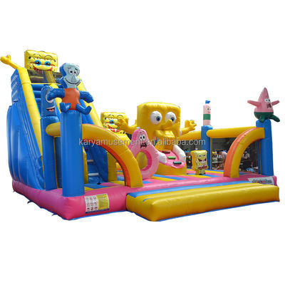 Trampoline gonflable pour enfants avec certification CE/EN71/EN14960 et château Bob éponge