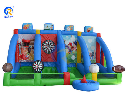 Jeux de tir sportifs interactifs Arène PVC Carnaval gonflable en plein air Jeux 4 en 1 boules
