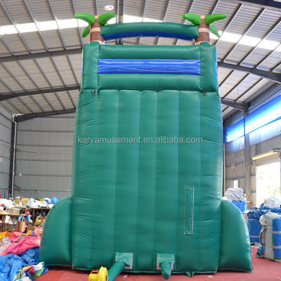 29ft Tropical Jump Water Slide Pool Commercial Backyard Big Palm Water Slide avec piscine