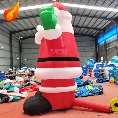 Fête de Noël chaude de 4 mètres de hauteur, le Père Noël gonflable géant avec des caractéristiques portables