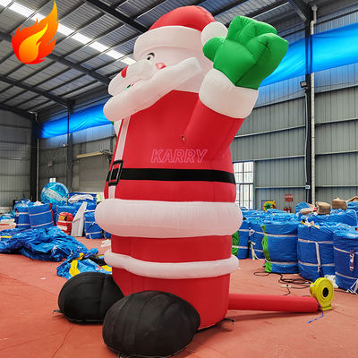 Fête de Noël chaude de 4 mètres de hauteur, le Père Noël gonflable géant avec des caractéristiques portables