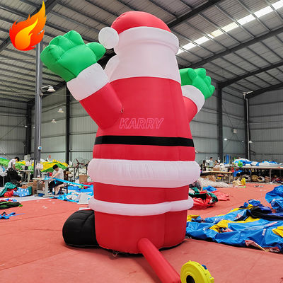 Fête de Noël chaude de 4 mètres de hauteur, le Père Noël gonflable géant avec des caractéristiques portables