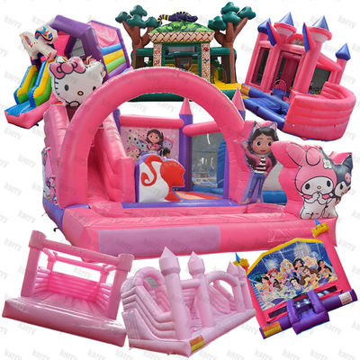 Château gonflable rose rebondissant pour les enfants Jeux pour tout-petits Combo Slide