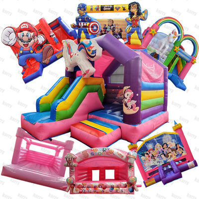 Château gonflable rose rebondissant pour les enfants Jeux pour tout-petits Combo Slide