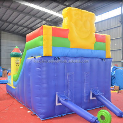 Commercial gonflable glisser-déposer et glisser-déposer pour les enfants assez bon PVC éponge-Bob SquarePants glisser