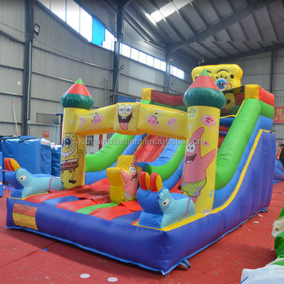 Commercial gonflable glisser-déposer et glisser-déposer pour les enfants assez bon PVC éponge-Bob SquarePants glisser