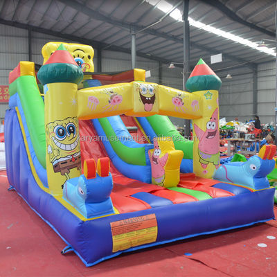 Commercial gonflable glisser-déposer et glisser-déposer pour les enfants assez bon PVC éponge-Bob SquarePants glisser