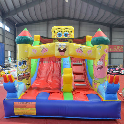 Commercial gonflable glisser-déposer et glisser-déposer pour les enfants assez bon PVC éponge-Bob SquarePants glisser