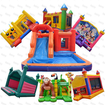 Commercial Grade PVC Petit enfant maison gonflable de rebond arrière Jumping château combo de glissement