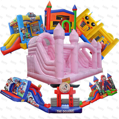 Commercial Grade PVC Petit enfant maison gonflable de rebond arrière Jumping château combo de glissement