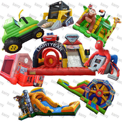 Commercial Grade PVC Petit enfant maison gonflable de rebond arrière Jumping château combo de glissement