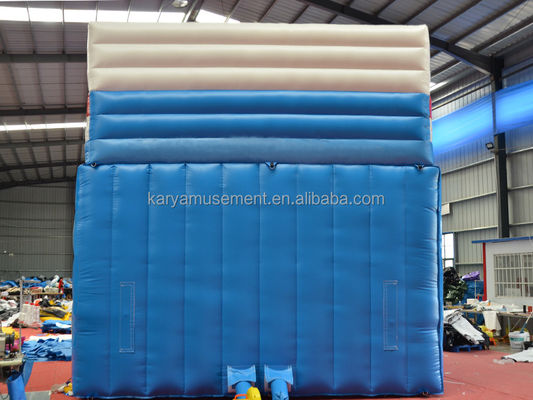 Glissière gonflable bleu dragon de qualité commerciale pour adultes avec 2 glissières et piscine à glissière