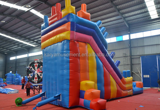 2023 Inflatables extérieurs personnalisés en PVC Blocs de construction colorés Glissière à saut en l'air