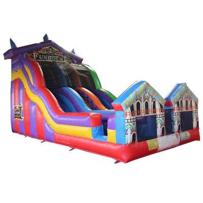 Parc d'attractions essentiel grand arc-en-ciel en PVC funhuose gonflable glissement humide et sec