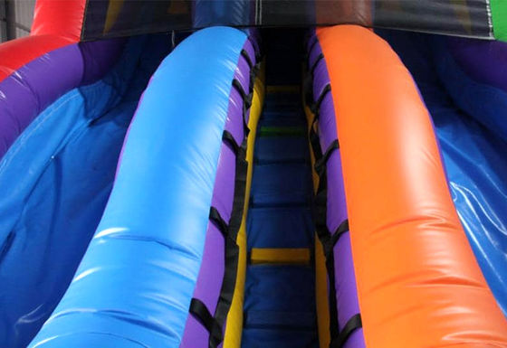 Parc d'attractions essentiel grand arc-en-ciel en PVC funhuose gonflable glissement humide et sec