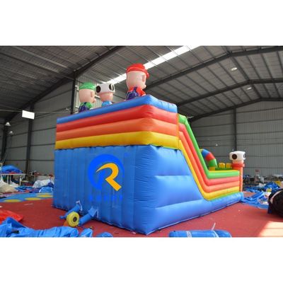 Jeux pour enfants en plein air Mario Thème Trampoline aérien Château gonflable avec glissement