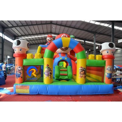 Jeux pour enfants en plein air Mario Thème Trampoline aérien Château gonflable avec glissement
