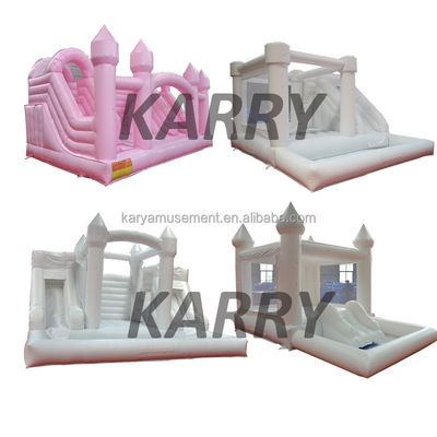 Hot Populaire Petit Blanc Bounce Maison avec glisser-déposer et piscine à billes Pit Personnaliser Accepté