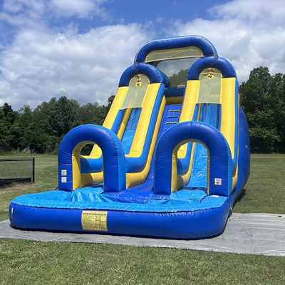 Grandes piscines de jeux pour enfants amusant PVC double voie de glissement d'eau gonflable avec taille personnalisée