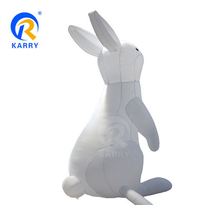 Éclairage LED Modèle de lapin blanc géant Ballon gonflable en PVC pour la marque commerciale