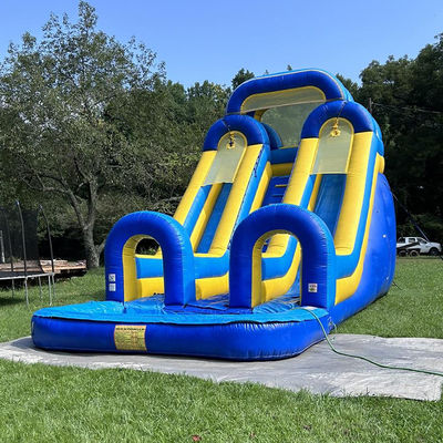 Grandes piscines de jeux pour enfants amusant PVC double voie de glissement d'eau gonflable avec taille personnalisée