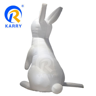 Éclairage LED Modèle de lapin blanc géant Ballon gonflable en PVC pour la marque commerciale
