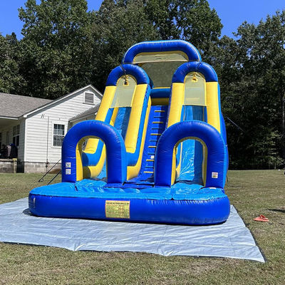 Grandes piscines de jeux pour enfants amusant PVC double voie de glissement d'eau gonflable avec taille personnalisée