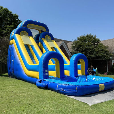 Grandes piscines de jeux pour enfants amusant PVC double voie de glissement d'eau gonflable avec taille personnalisée