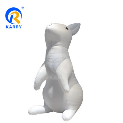 Éclairage LED Modèle de lapin blanc géant Ballon gonflable en PVC pour la marque commerciale