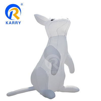 Éclairage LED Modèle de lapin blanc géant Ballon gonflable en PVC pour la marque commerciale