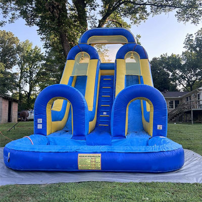 Grandes piscines de jeux pour enfants amusant PVC double voie de glissement d'eau gonflable avec taille personnalisée