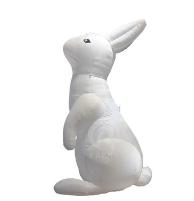 Éclairage LED Modèle de lapin blanc géant Ballon gonflable en PVC pour la marque commerciale