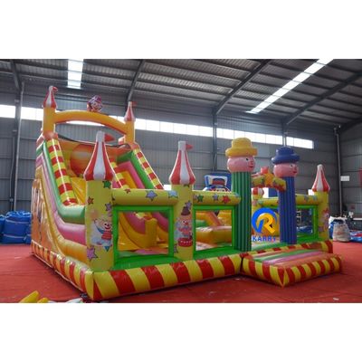 Parc aquatique à thème clown gonflable 8x6x6m pour terrain de jeux pour enfants extérieurs et intérieurs