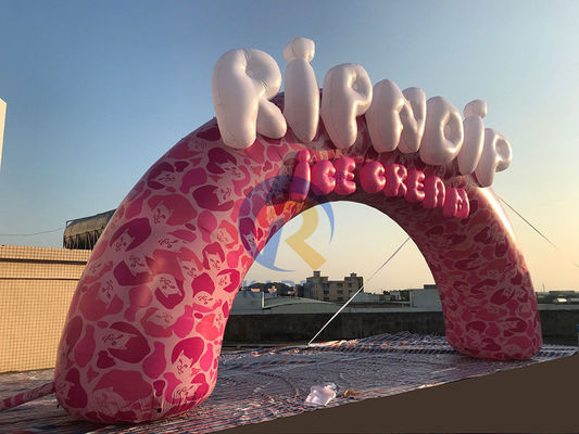 Publicité extérieure Arc d'entrée gonflable avec design et impression rose personnalisés