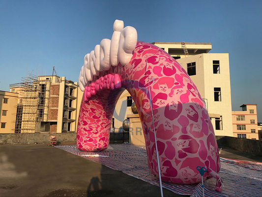 Publicité extérieure Arc d'entrée gonflable avec design et impression rose personnalisés