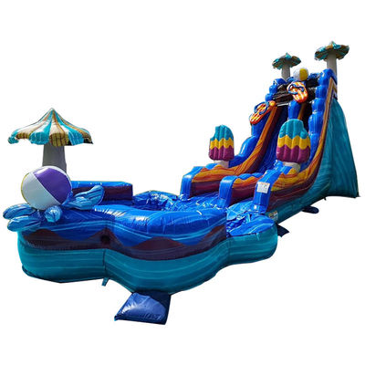 Des jeux de toboggans en PVC gonflables avec une grande piscine en forme de fleur