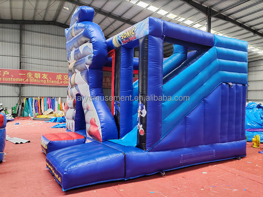 Caractéristiques unisexes personnalisées Sonic Bounce House Combo Slide gonflable pour la location de fête