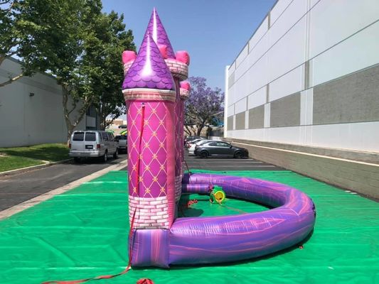 Terrain de jeux en plein air PVC personnalisé sur gonflables Rose château toile de fond pour anniversaire / mariage