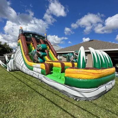 Capacité maximale 100-500 kg Grand saut en jungle Dino toboggan pour location commerciale