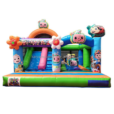 CE/EN71/EN14960 Certifié Cocomelon Theme Kids Party Trampoline Bouncer avec glissement