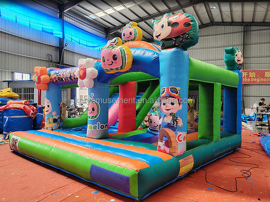 CE/EN71/EN14960 Certifié Cocomelon Theme Kids Party Trampoline Bouncer avec glissement